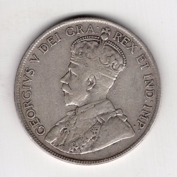 1918 NEWFOUNDLAND CANADA HALF DOLLAR 50 CENT SILVER COIN - Picture 2 of 2